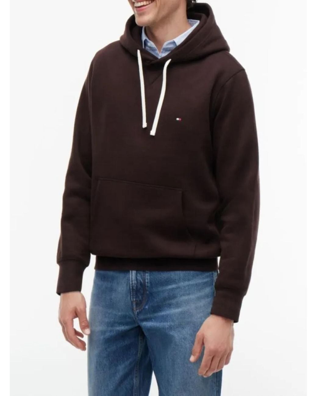 Tommy Hilfiger Brown Ess Seasonal Fleece Hoody for men