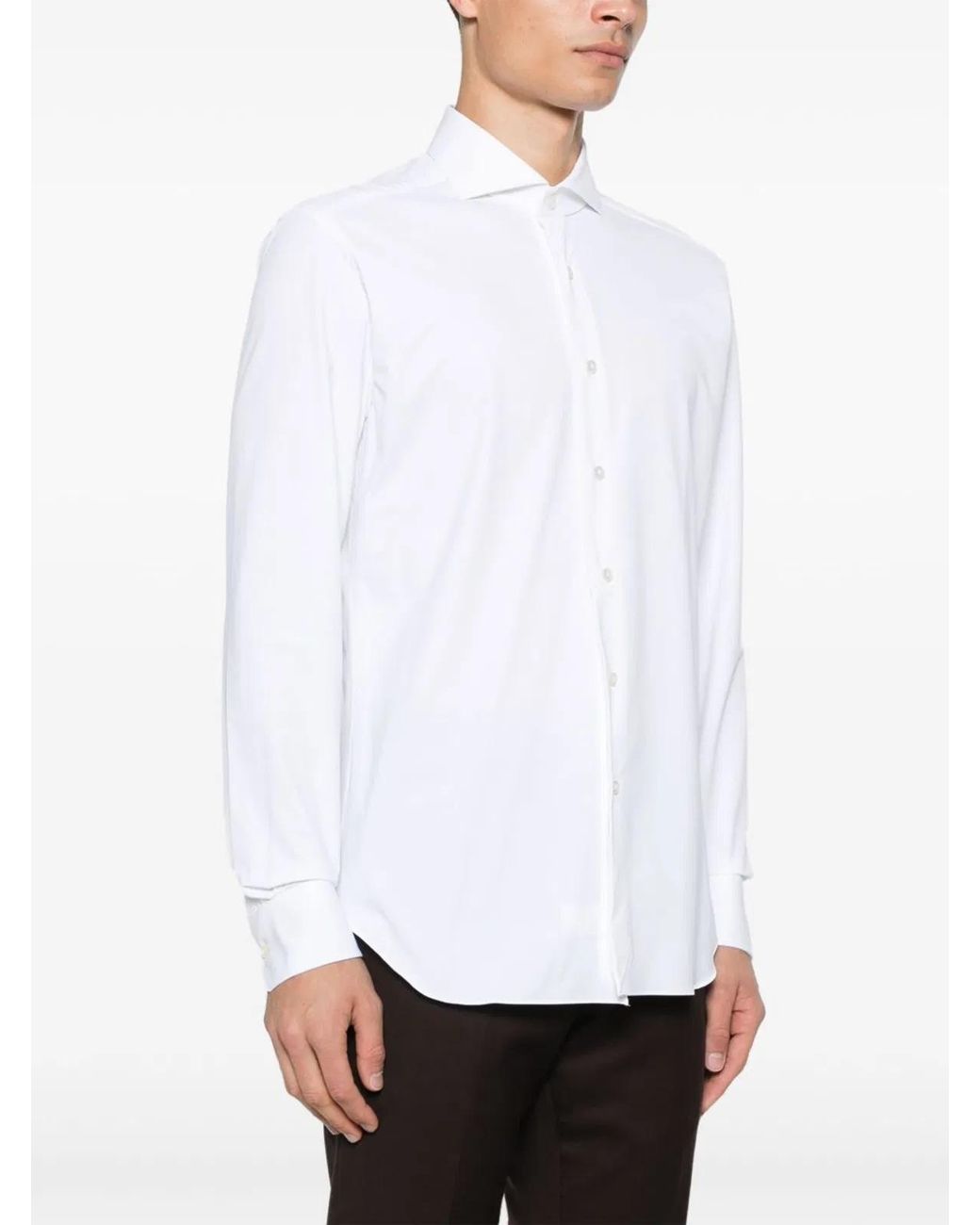Xacus White Stretch Twill Shirt for men