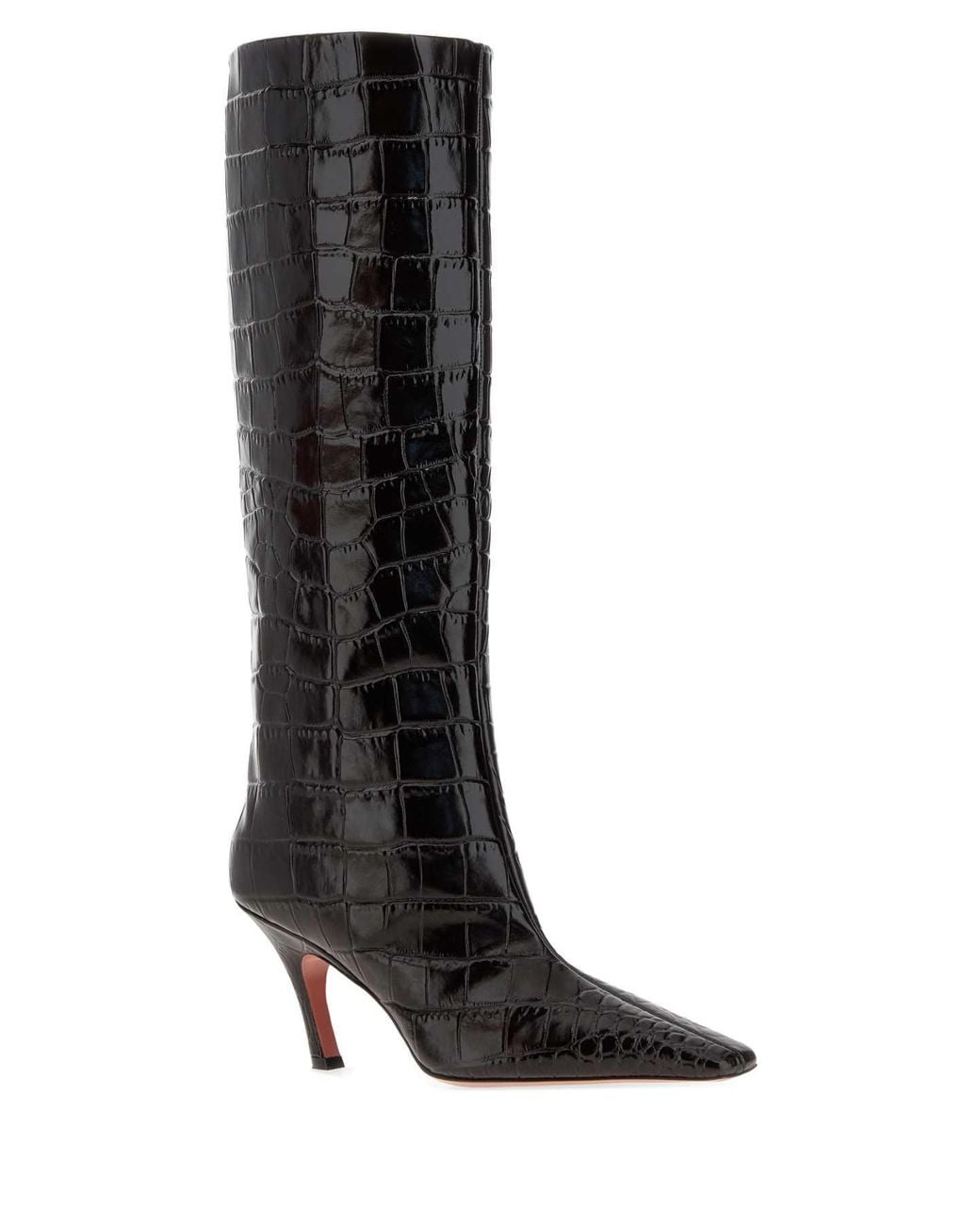 AMINA MUADDI Black Dark Leather Mona Boots