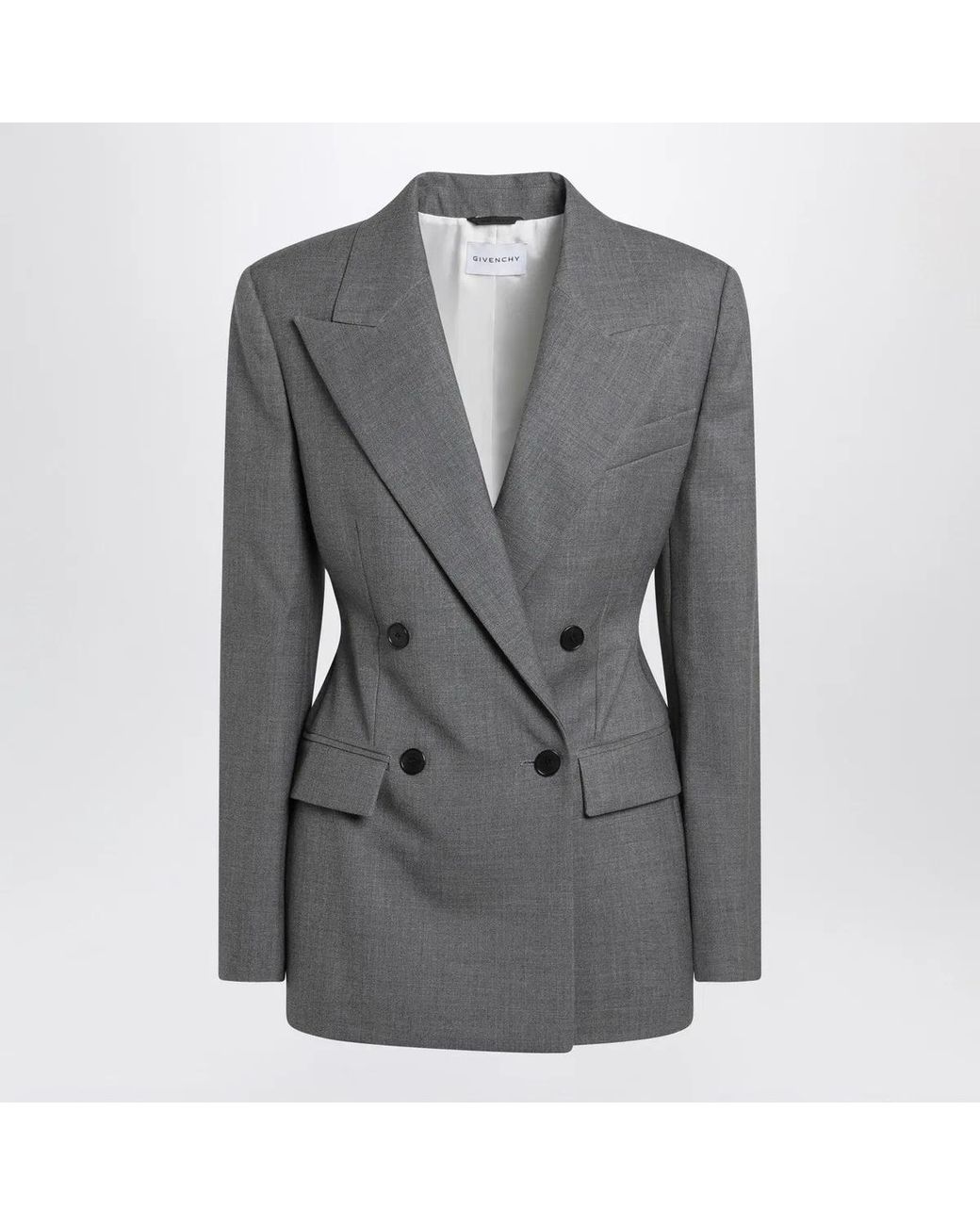 Givenchy Gray Double-Breasted Wool Jacket
