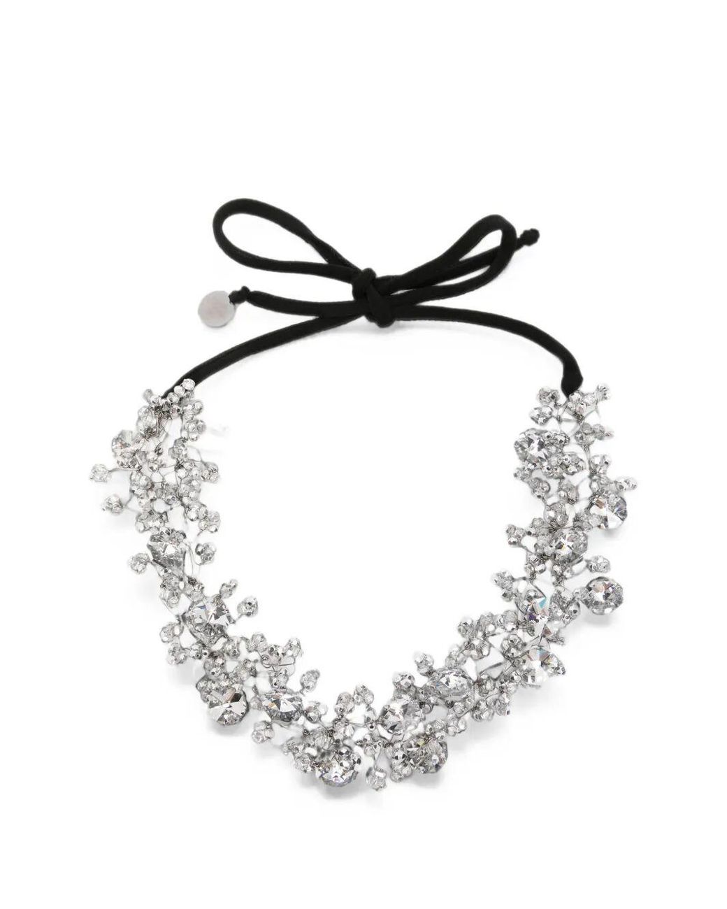 Maria Calderara Metallic Diamond Crystal Long Necklace
