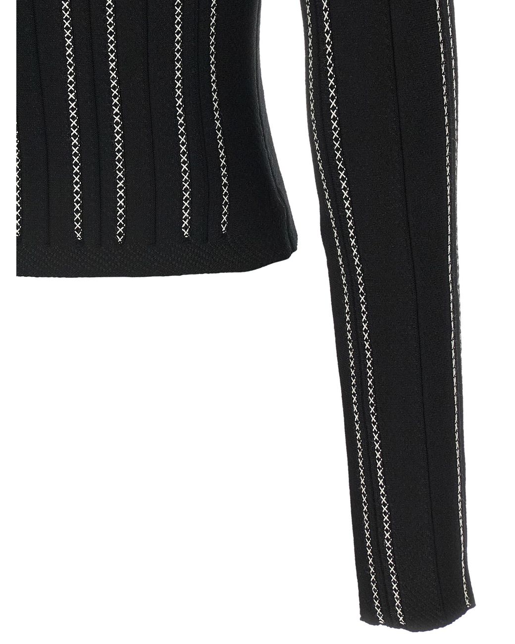 Elisabetta Franchi Black Cropped Knit Cardigan