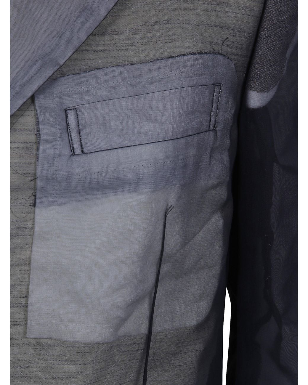 Comme des Garçons Black Polyester Georgette Thin Classic Blazer Jacket