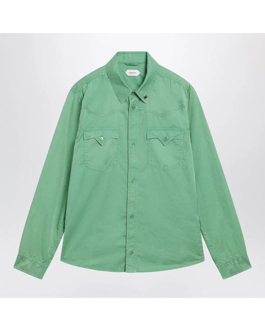 Versace Green Cotton Shirt for men