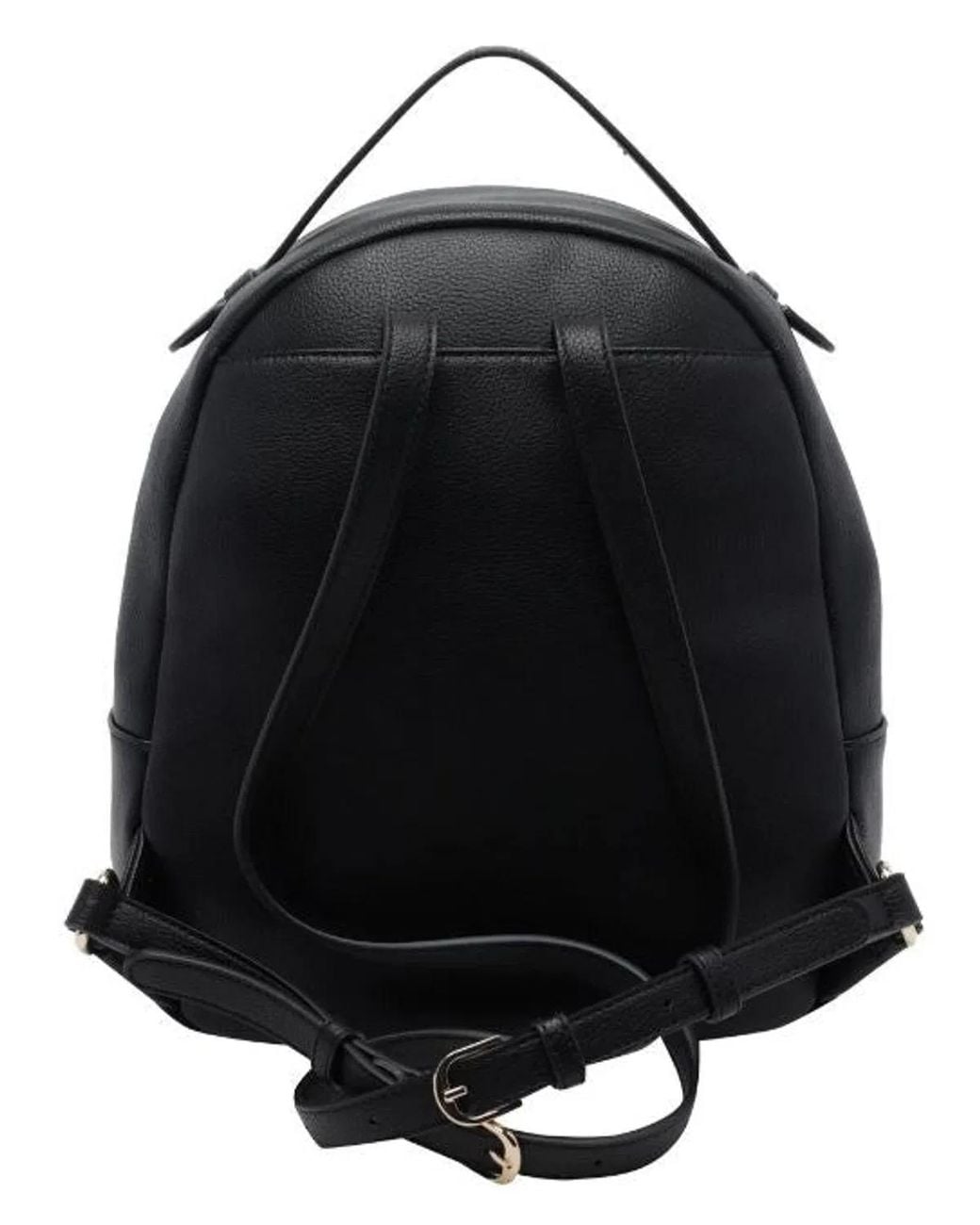 Liu Jo Black Calf Leather Logo Plaque Bag