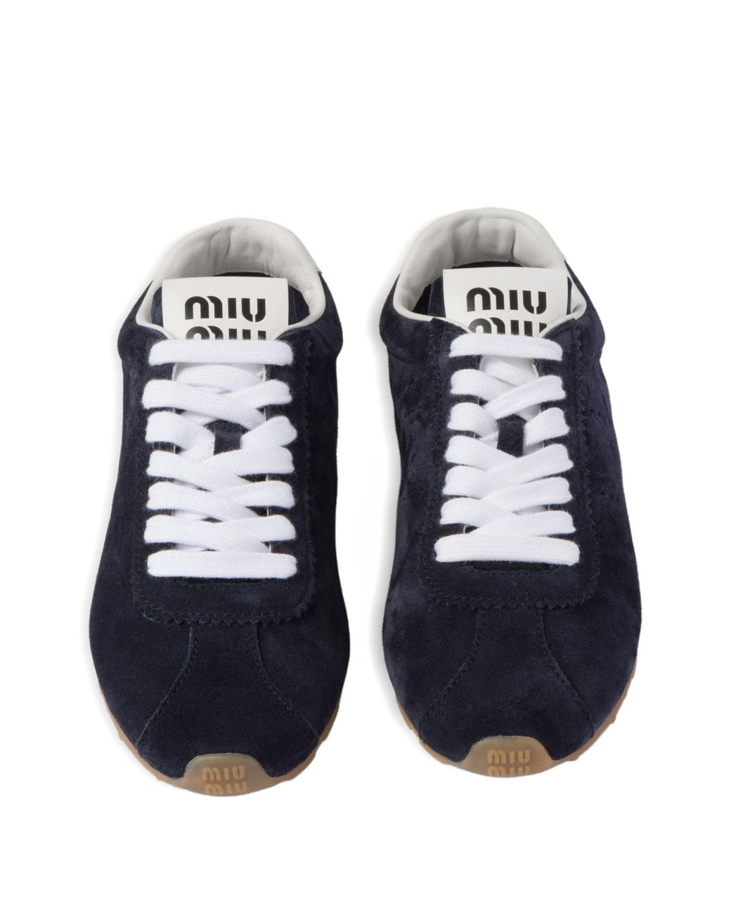 Miu Miu Blue Plume Suede Sneakers