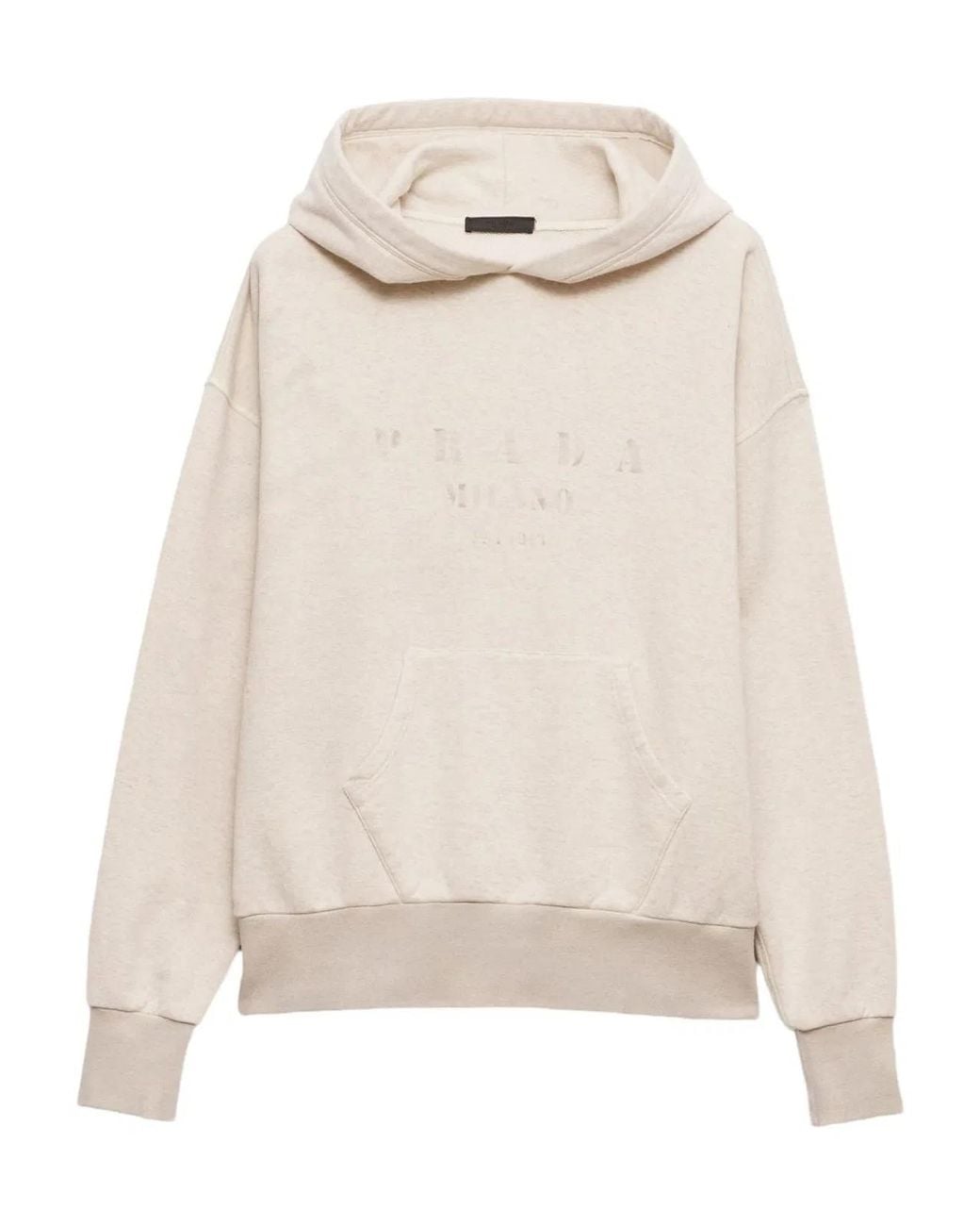 Prada Natural Cotton Fleece Hoodie for men
