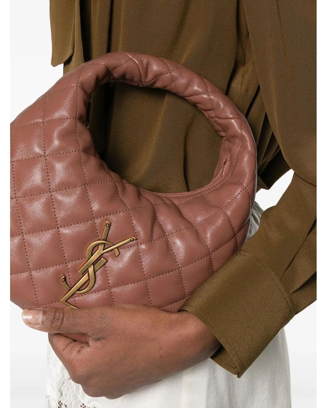 Saint Laurent Brown Antiqued Nappa Leather Icarino Shoulder Bag