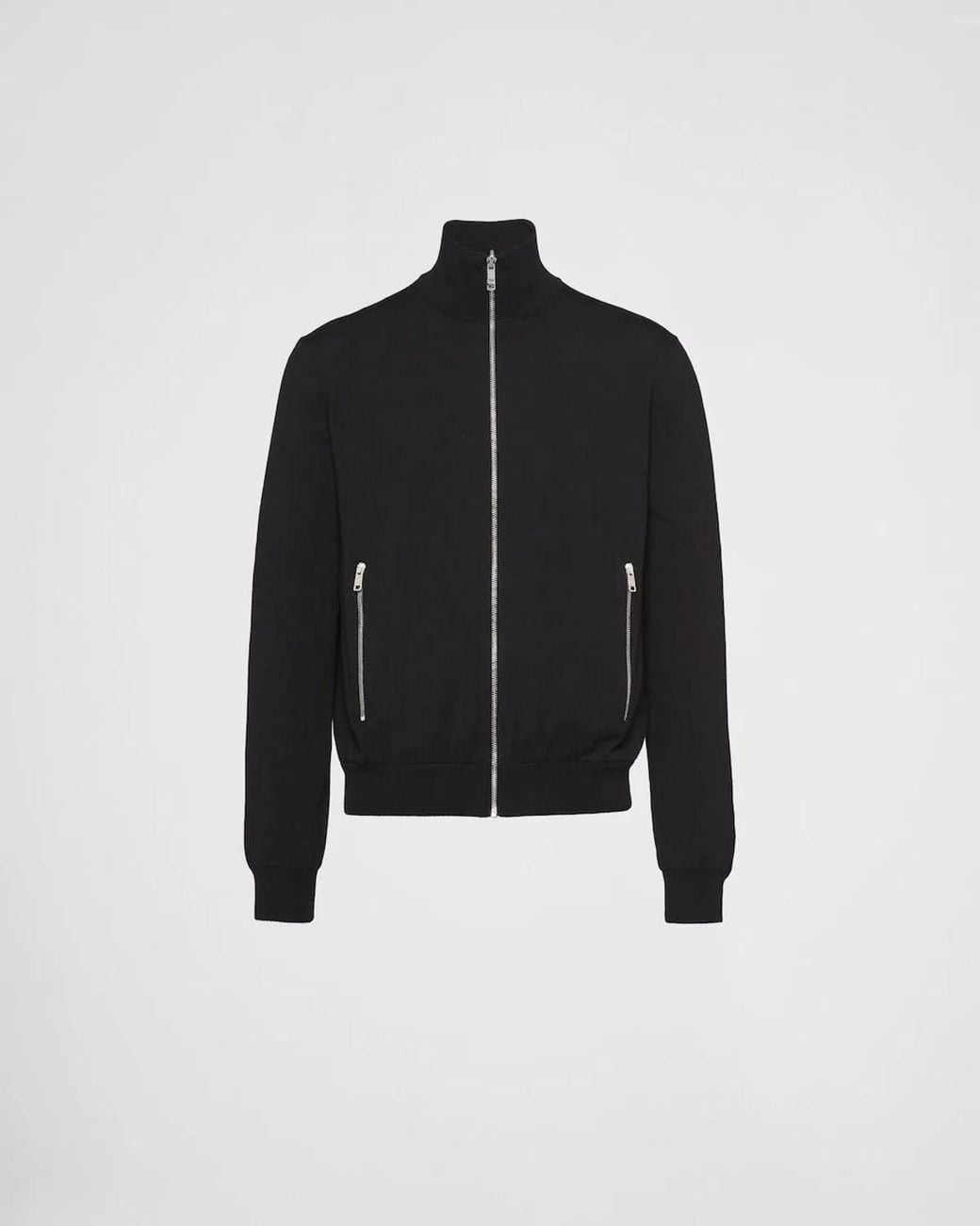Prada Black Cardigan Con Zip for men
