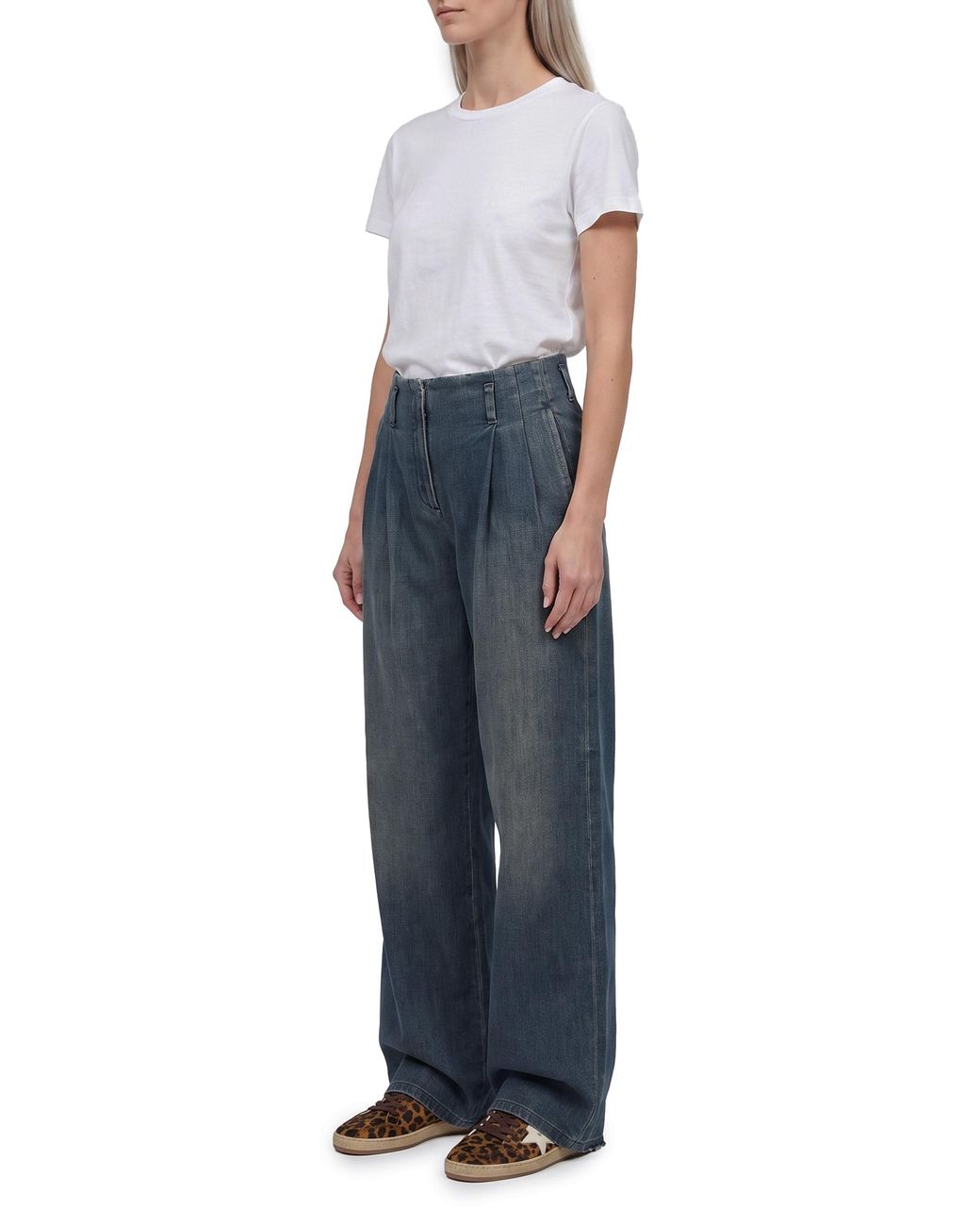 Golden Goose Deluxe Brand Blue Flavia Wide Leg Jeans