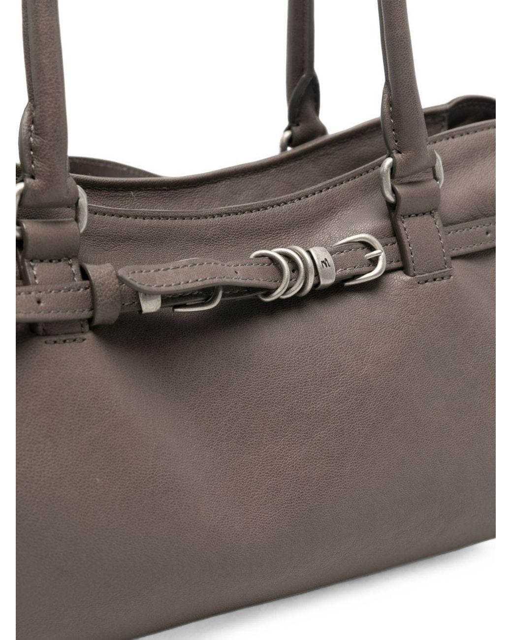 MARGE SHERWOOD Gray Grandma Soft Leather Tote Bag
