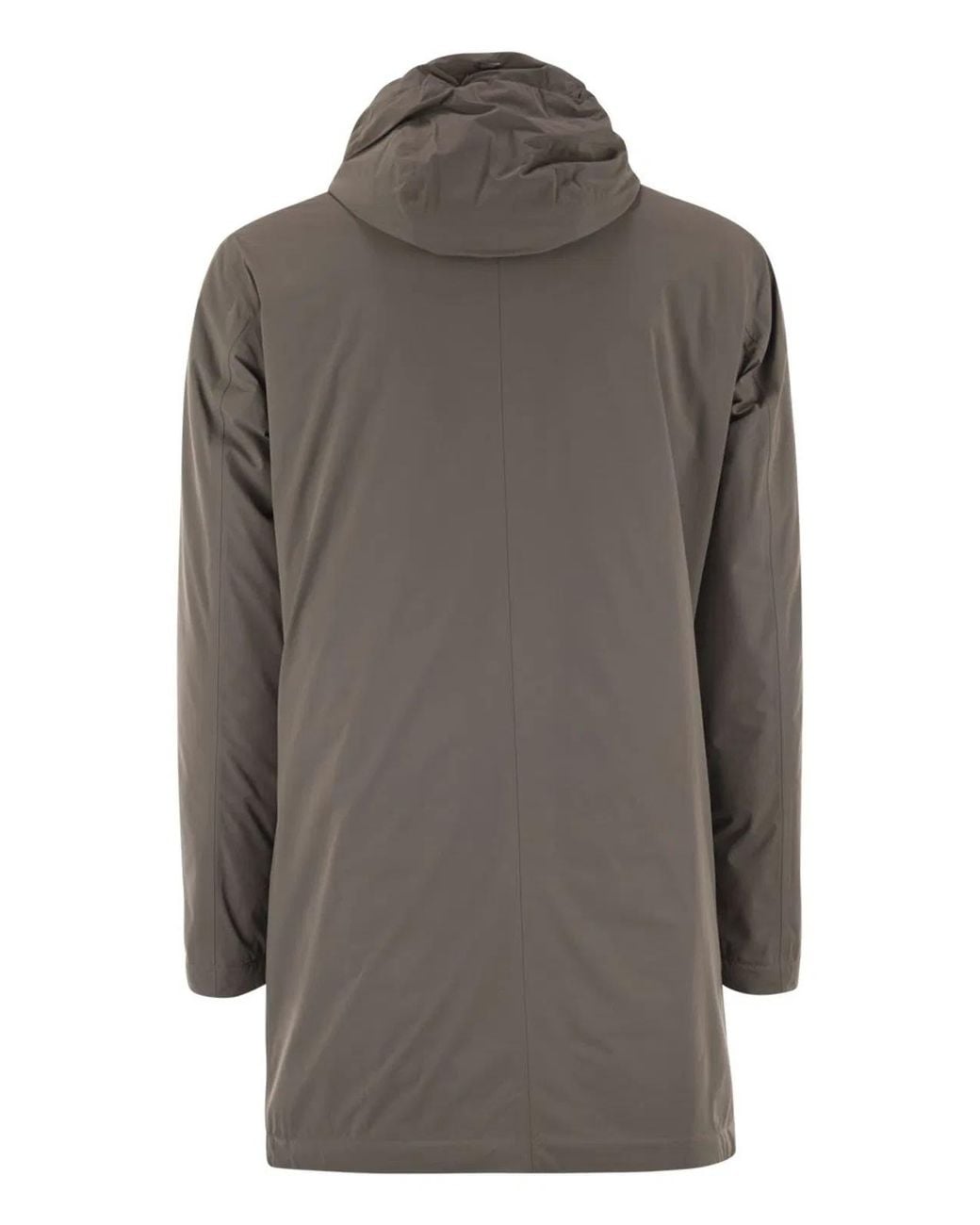 Herno Brown Long Nylon Jacket for men