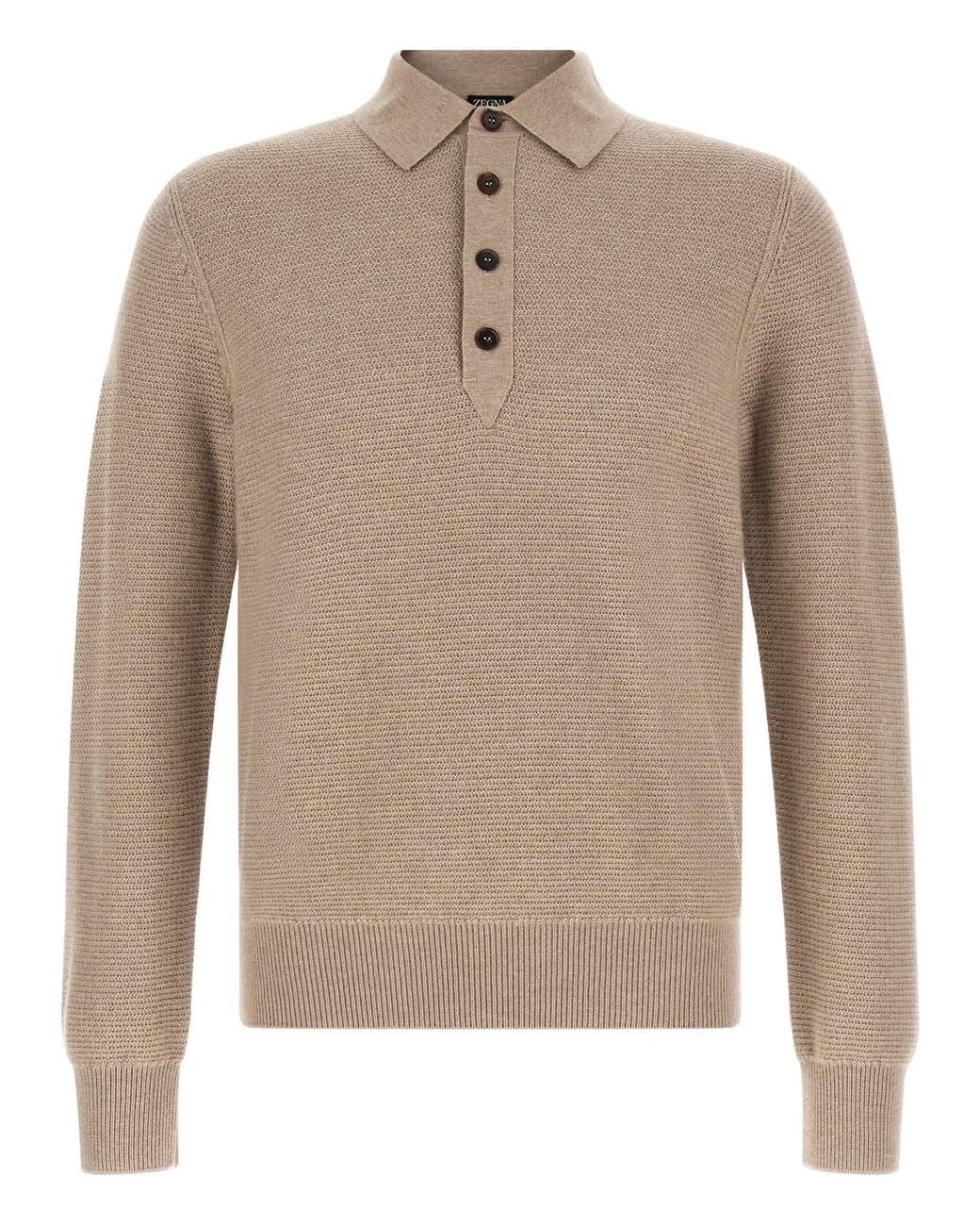 Zegna Natural Polo Shirt Oasi Cashmere for men
