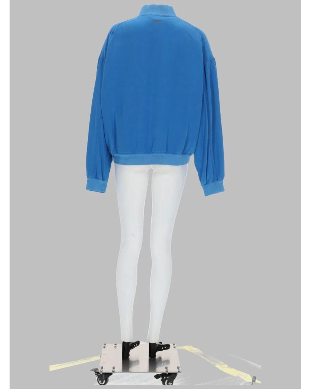 Versace Blue Blouson Silk Poplin Jacket