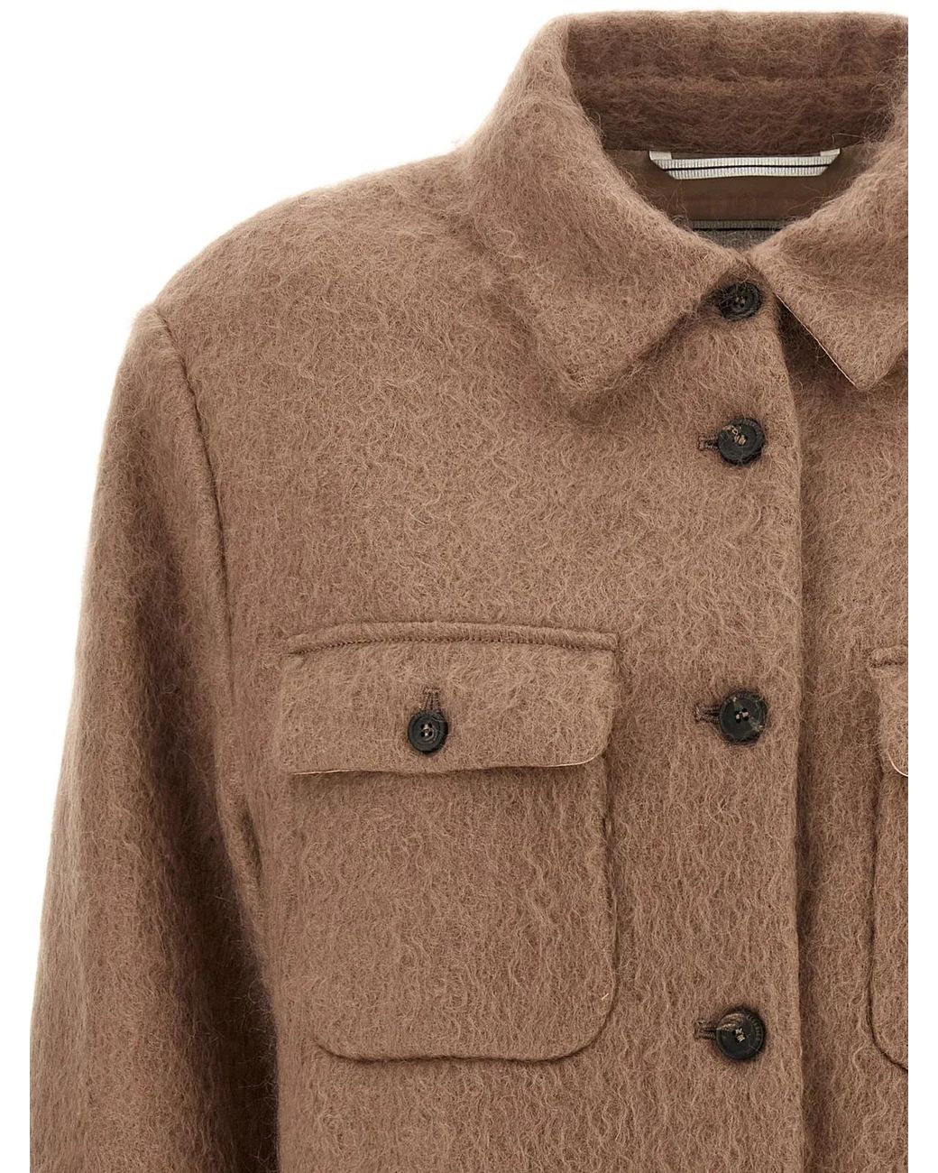 Peserico Brown Bouclé Overshirt