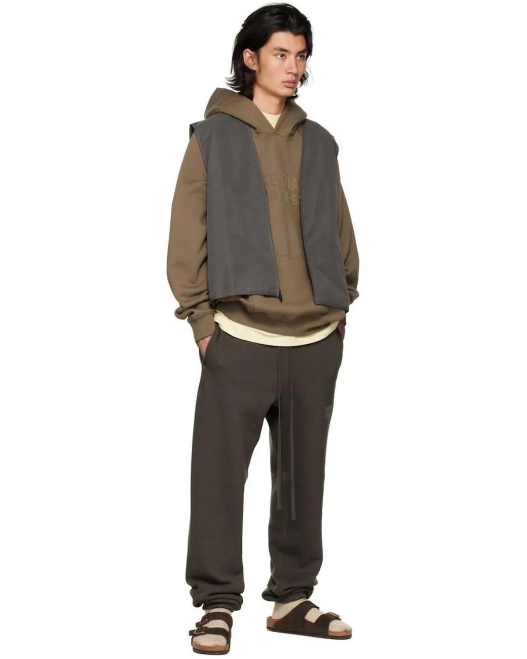 Fear Of God Natural Essentials Logo Hoodie for men