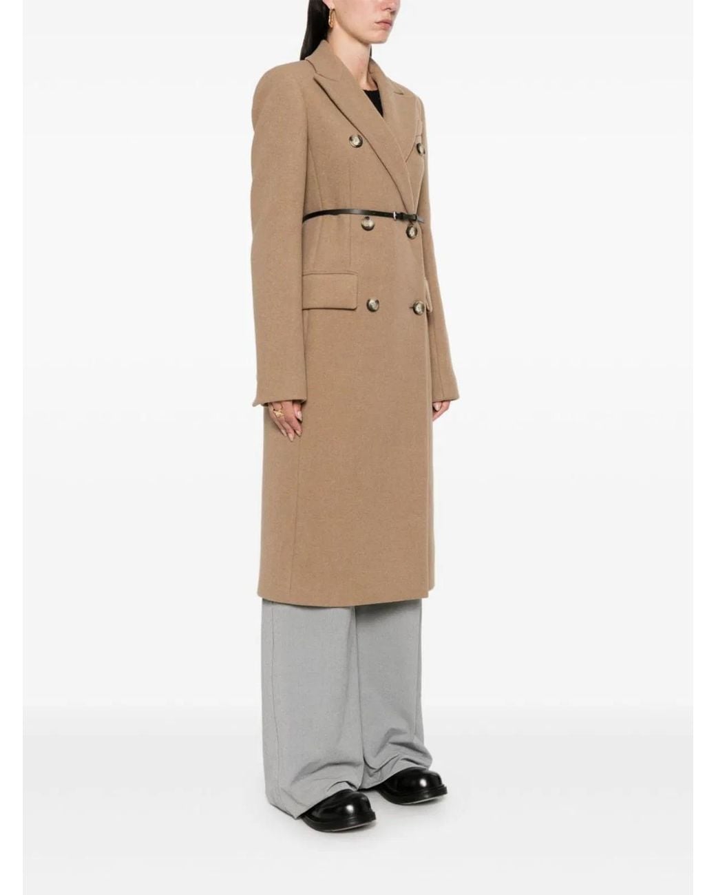 Max Mara Natural Wool Double-Breasted Coat