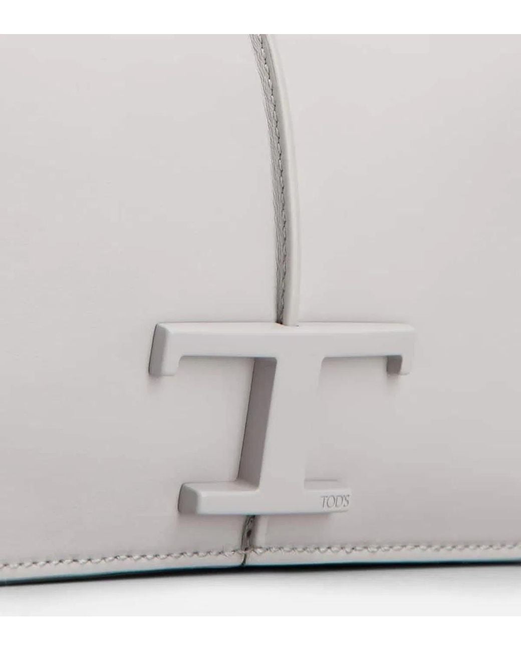 Tod's Gray Leather Mini Crossbody Handbag For Ss24