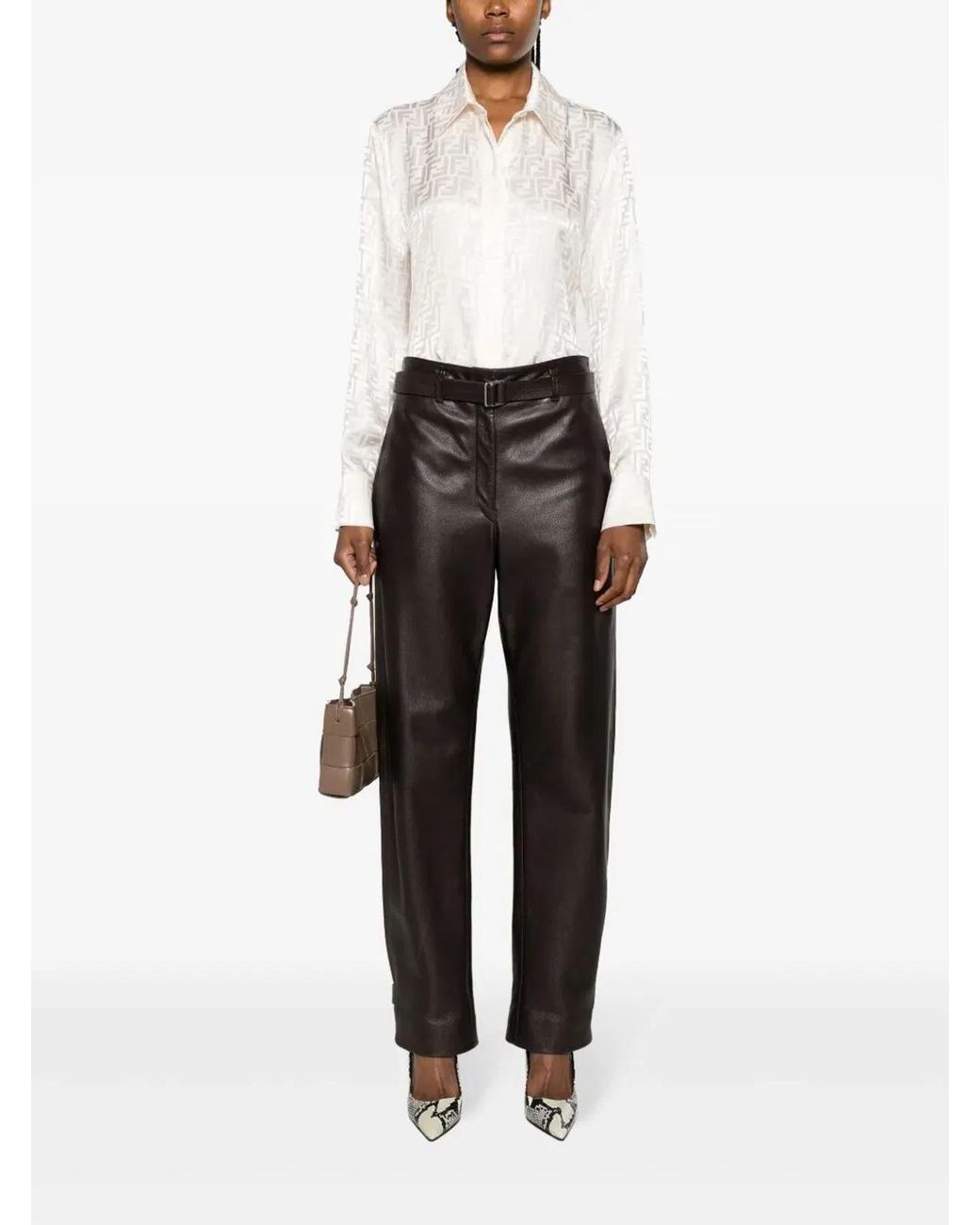 Fendi White Silk Ff Shirt
