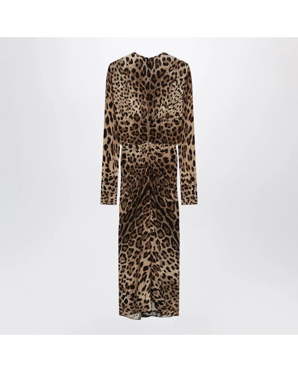 Dolce & Gabbana Brown Dolce & Gabbana Leopardprint Viscose Jersey Dress