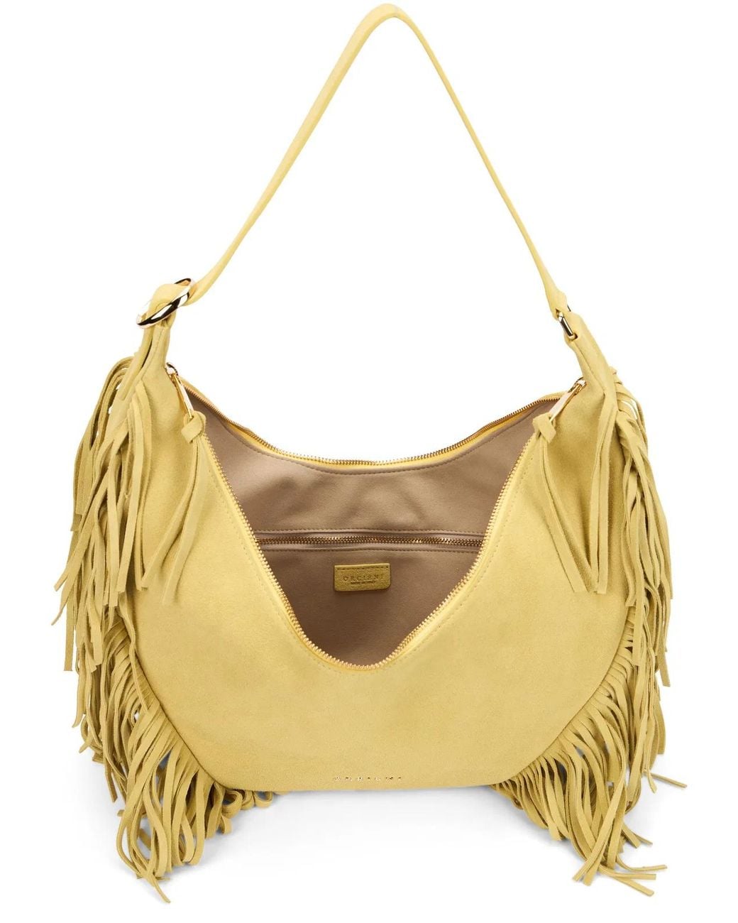 Orciani Metallic Isla Suede Bag With Fringes