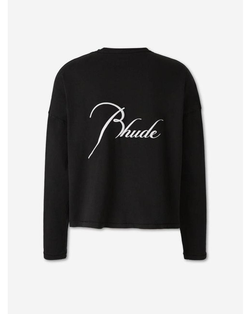 Rhude Black Classique Reverse Ls Tee for men