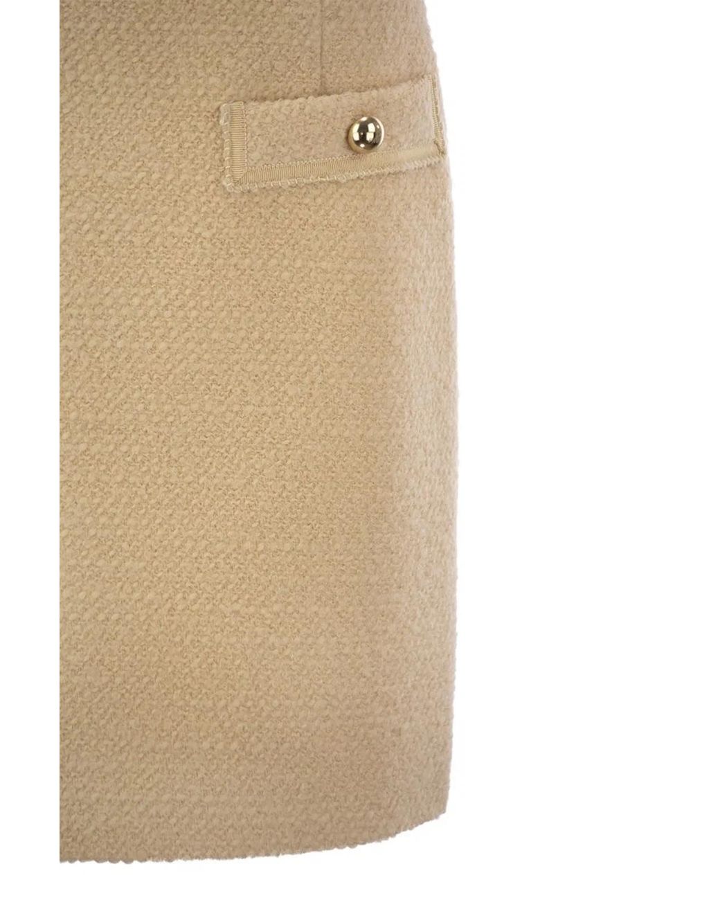 Fay Natural Wool Short Skirt