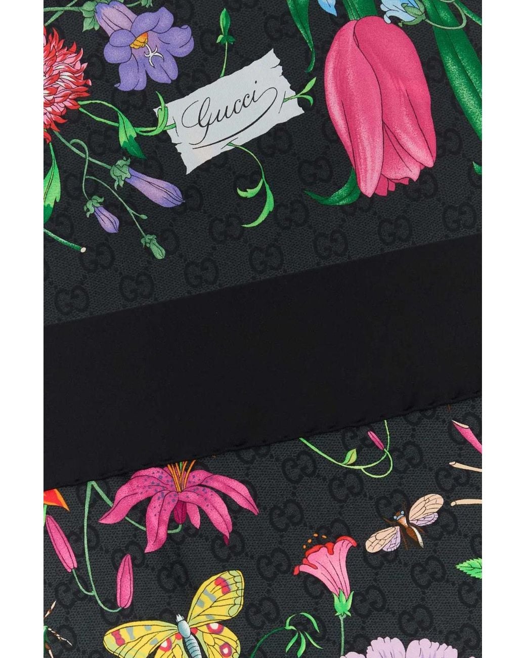 Gucci Green Printed Twill Foulard