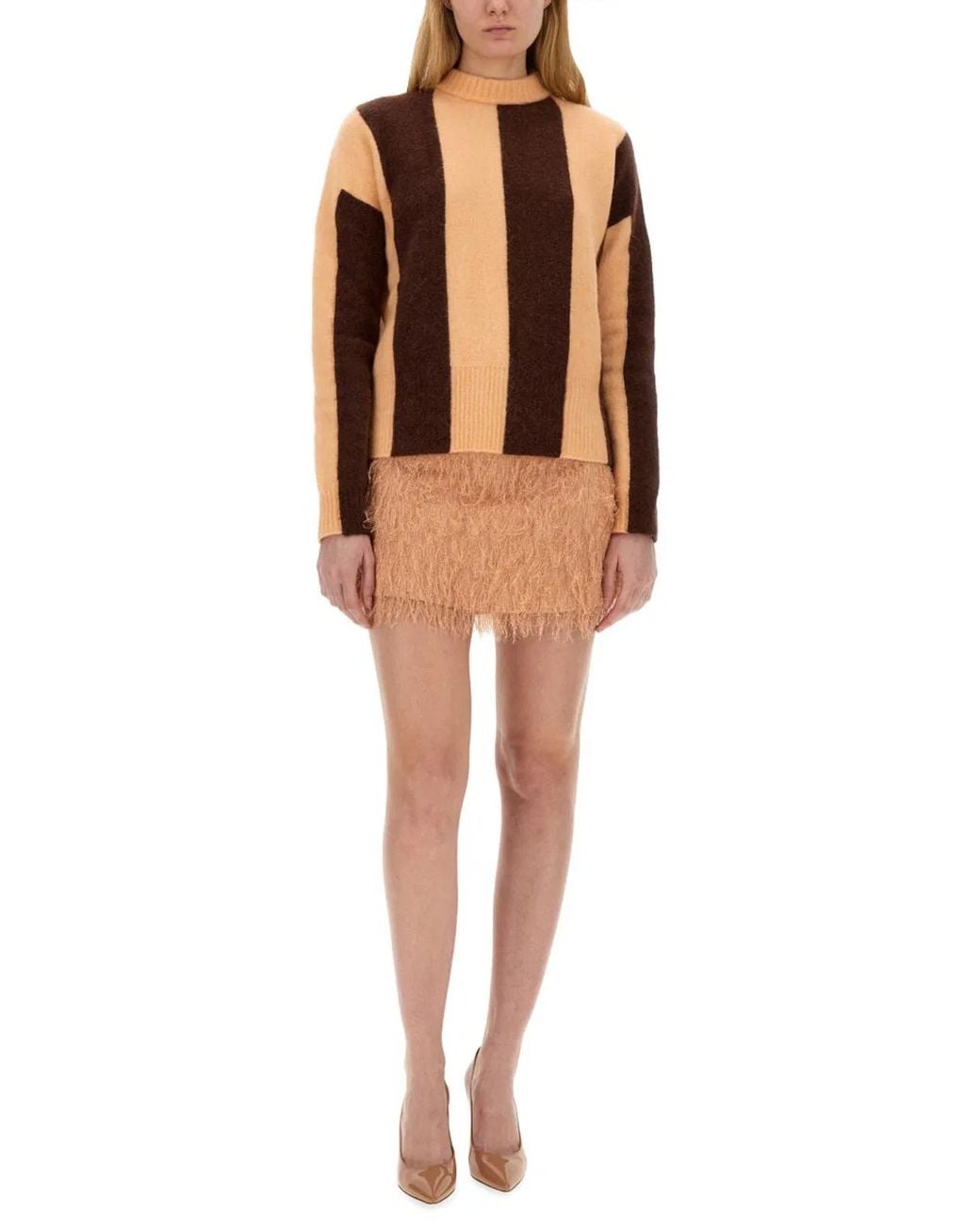 Alysi Multicolor Frizzy Mini Skirt