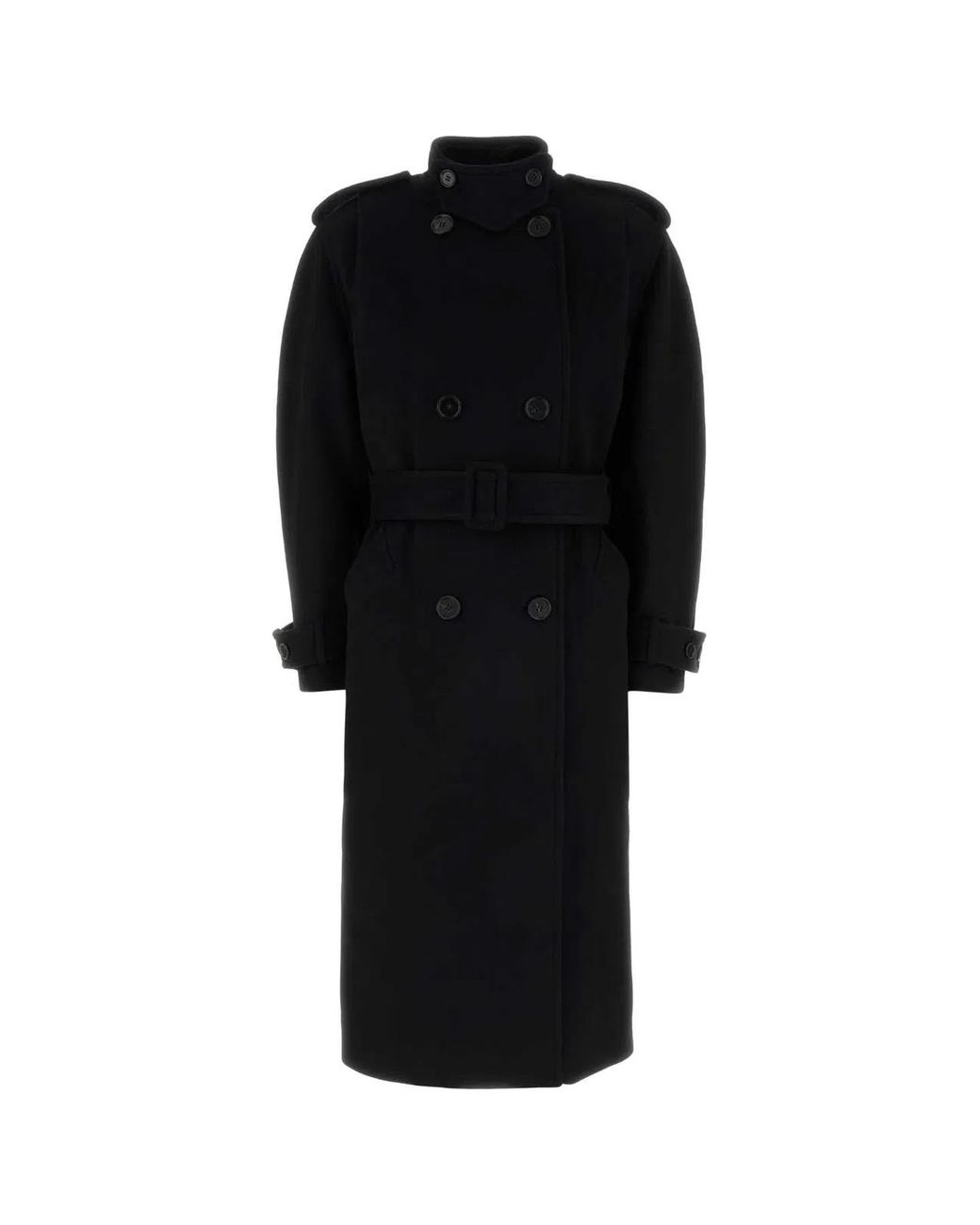 Chloé Black Mock Collar Trench Coat