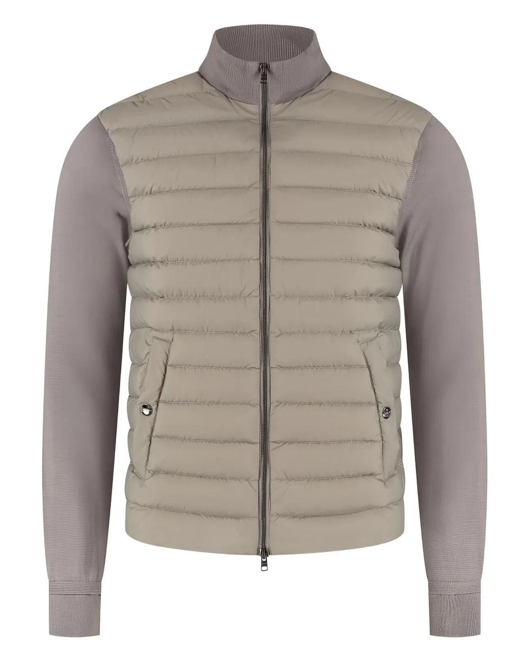 Herno Gray Zip-Up Cardigan for men