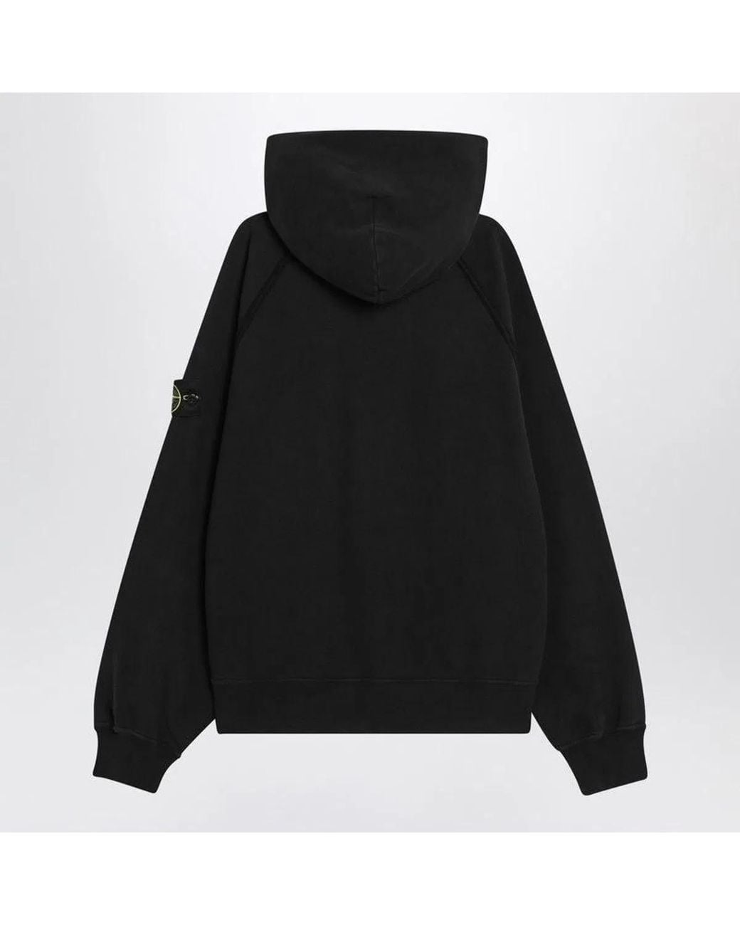 Stone Island Black Brushed Organic Cotton Hoodie for men