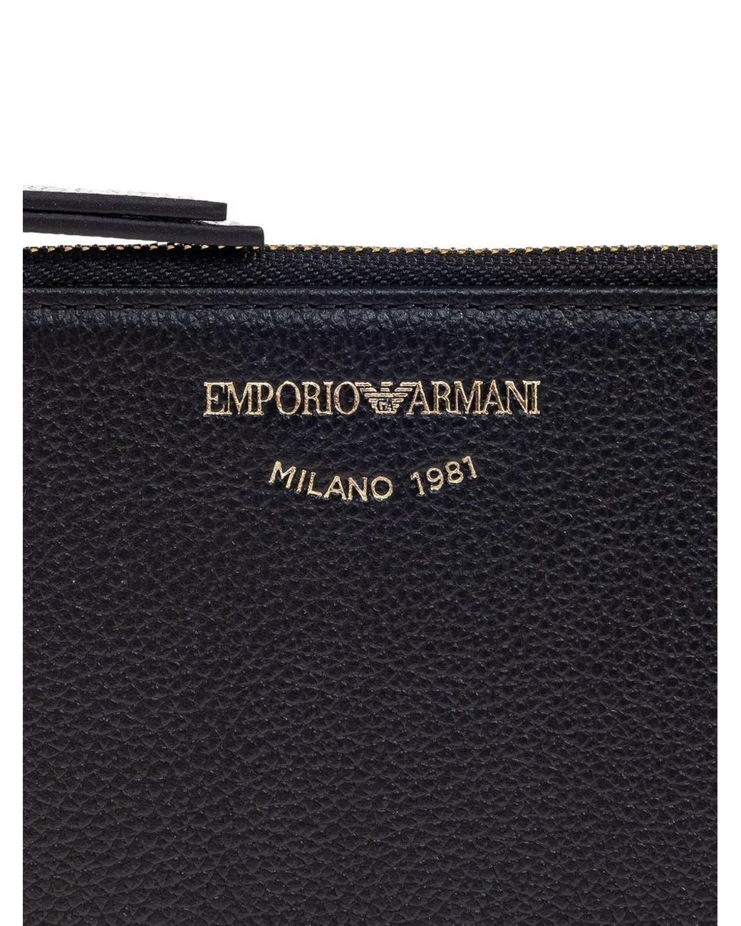 Emporio Armani Black Wallets Bovine Leather