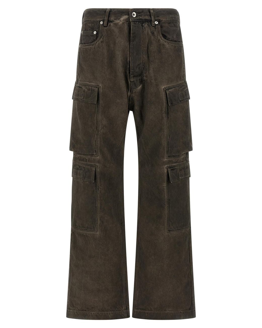 Rick Owens Gray Cotton Cargo Pants for men