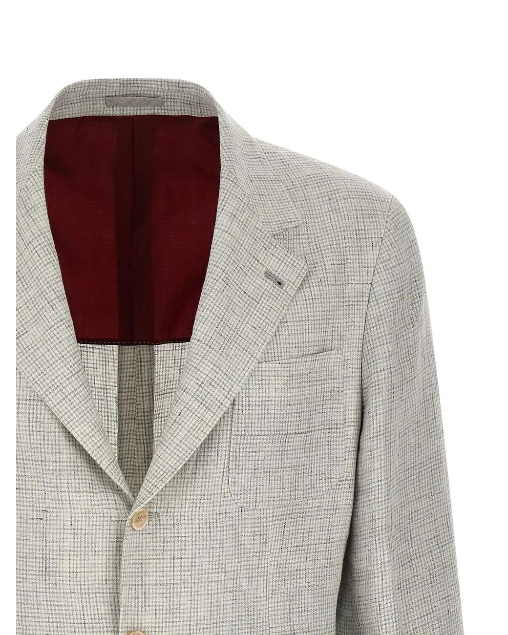 Brunello Cucinelli Gray Linen Blazer Clothing for men