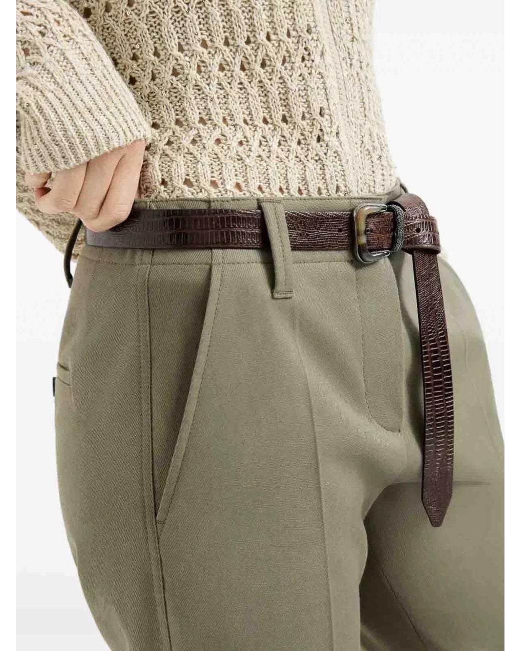Brunello Cucinelli Gray Cotton Elastan Pants