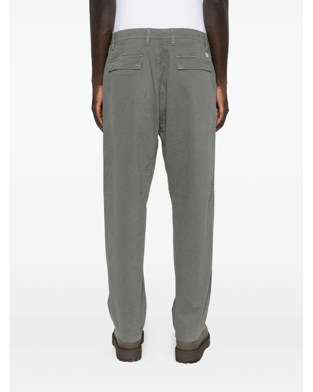 C P Company Gray Gunmetal Cotton Elastane Cargo Pants