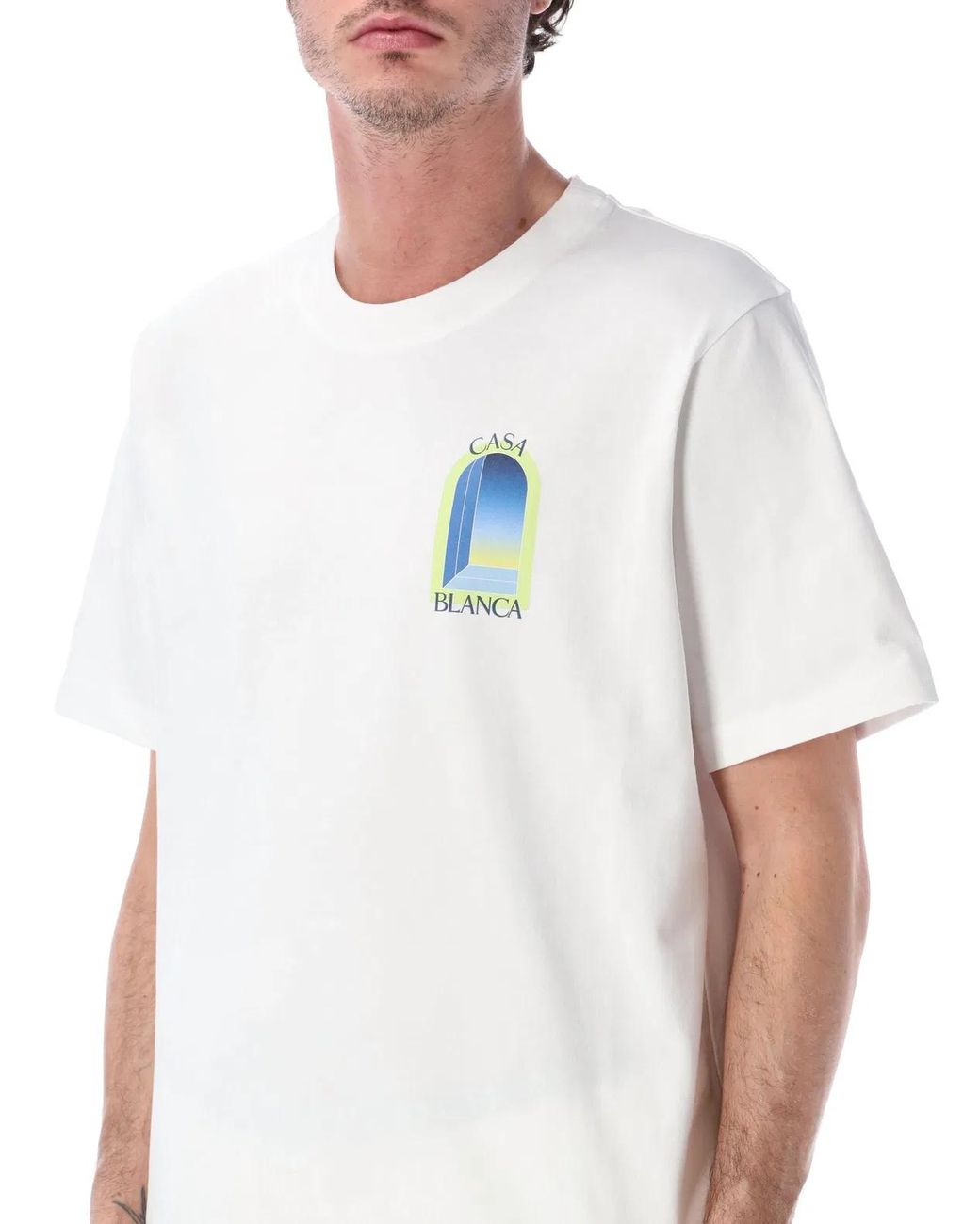 Casablanca White L Arche Printed Lime & T-Shirt for men