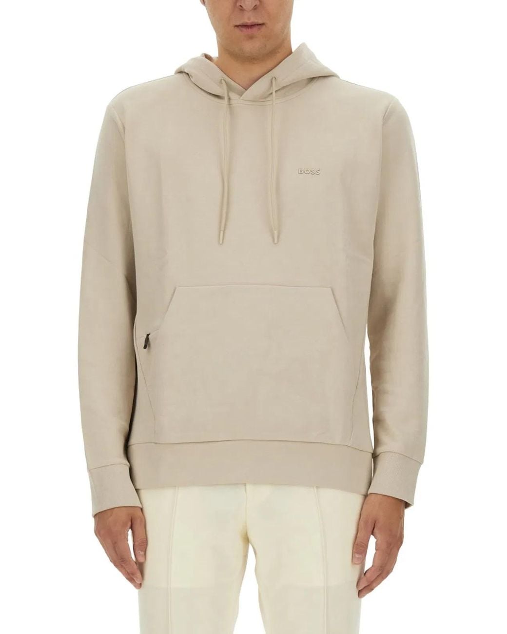 Boss White Sweatshirt With Logo for men