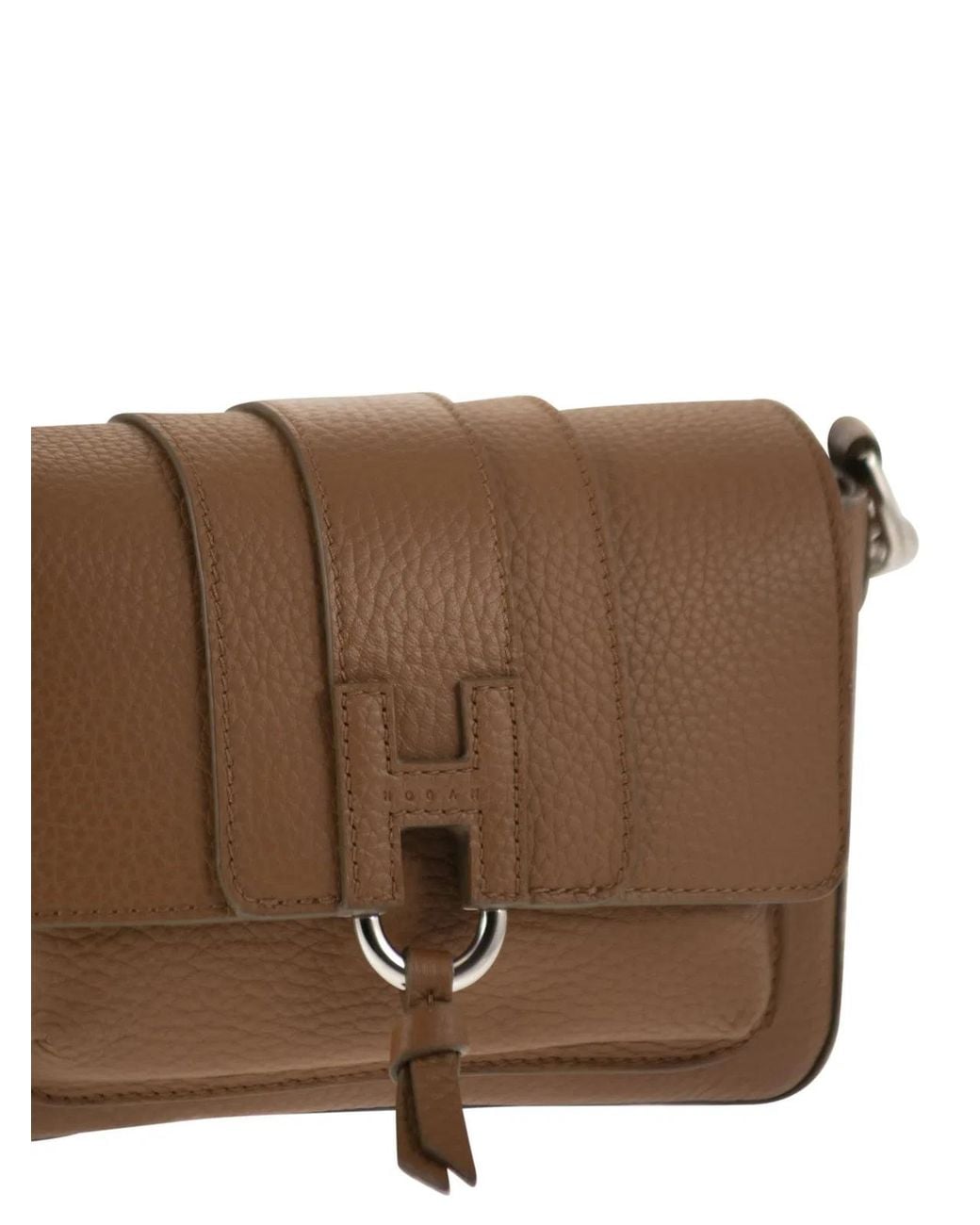 Hogan Brown Trendy Leather Flap Bag