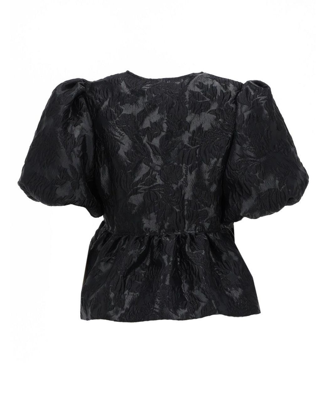 Ganni Black Top "Peplum"