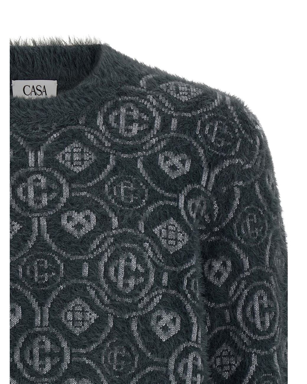 Casablanca Black 'Fluffy Monogram' Sweater for men