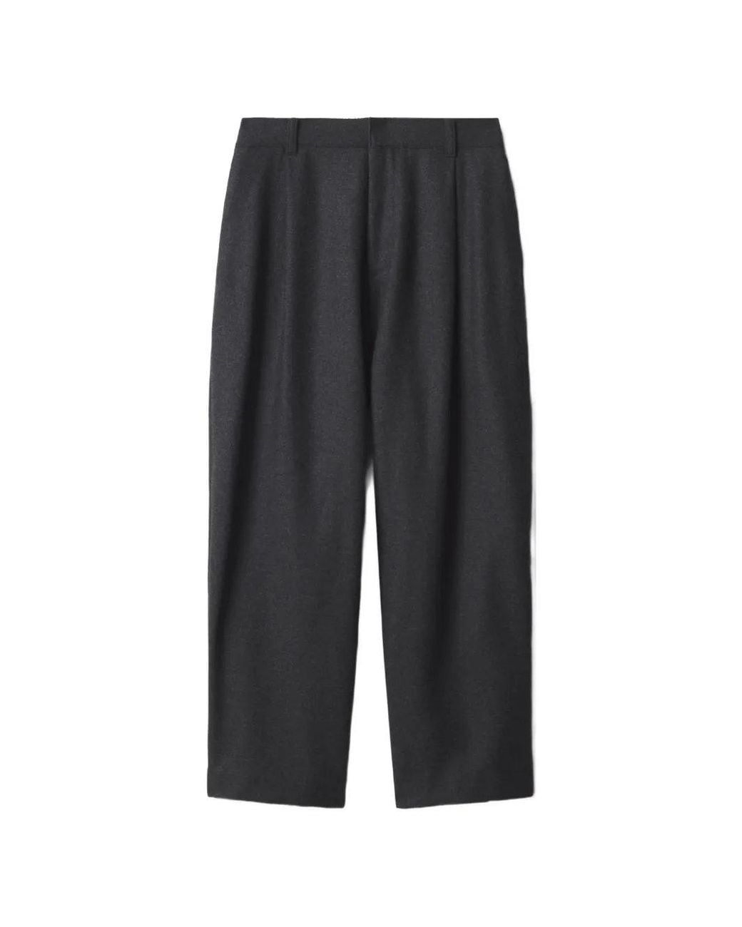 Maison Kitsuné Black Cropped Pleated Pants for men