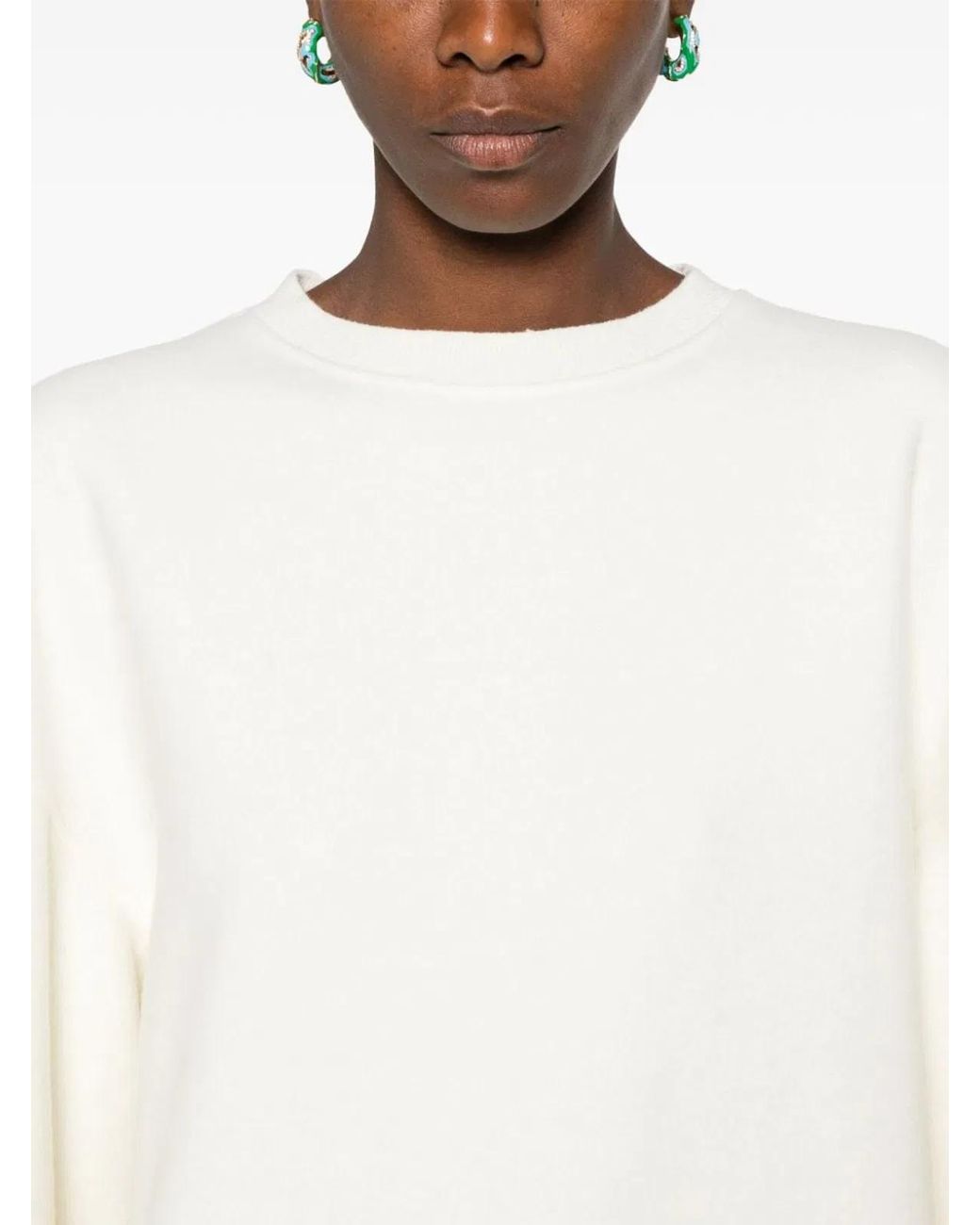 Max Mara White Wool Crewneck Sweater