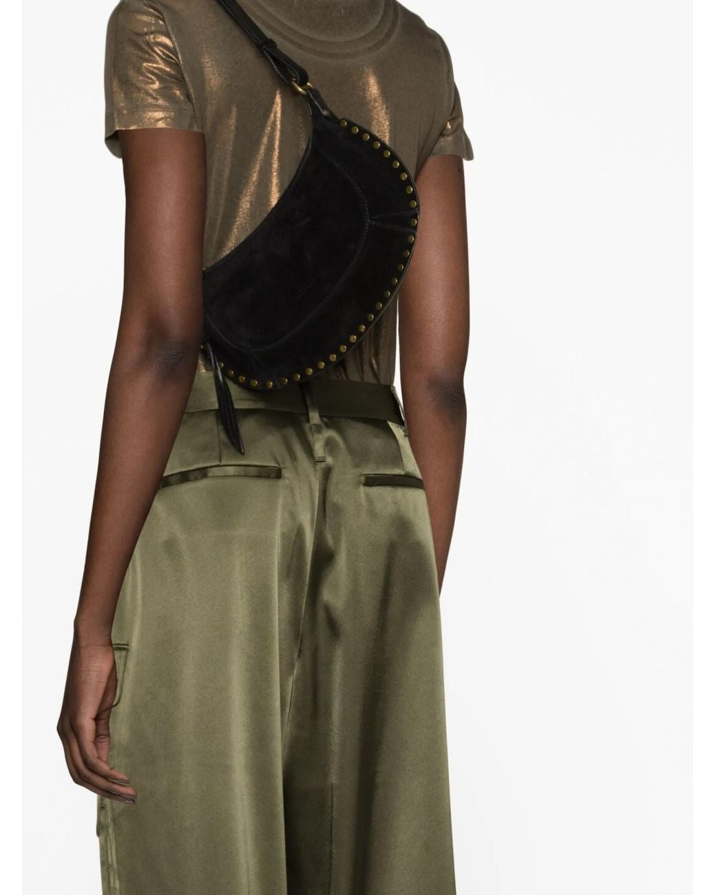 Isabel Marant Black Oskan Moon Shoulder Bag