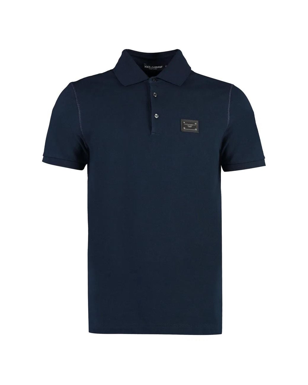 Dolce & Gabbana Blue Rubber Plate Polo Shirt for men