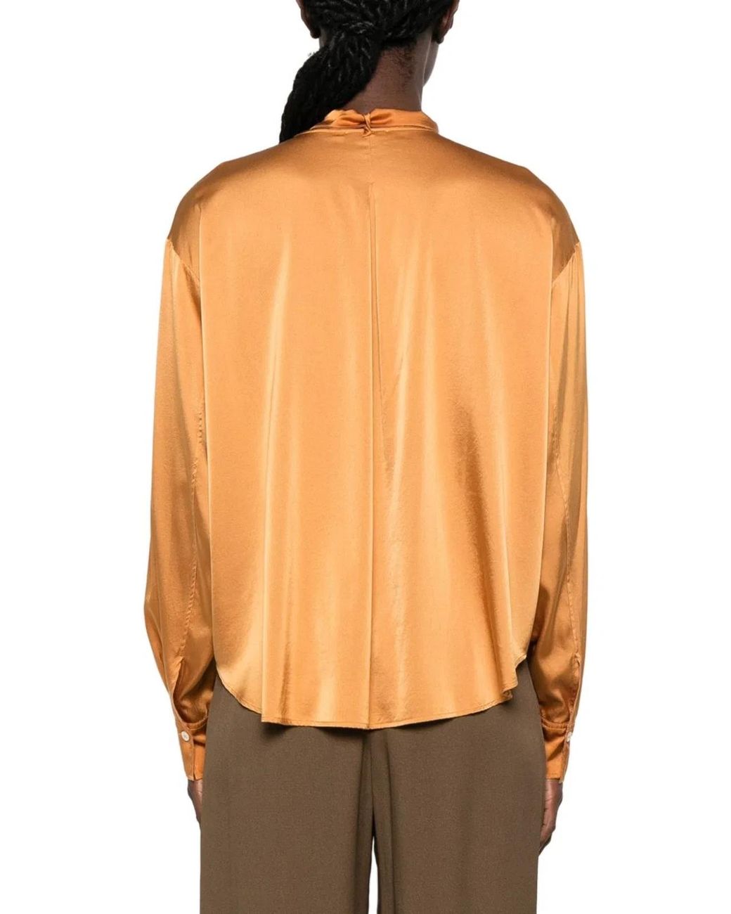 Forte_forte Orange Silk Bow-Tie Shirt