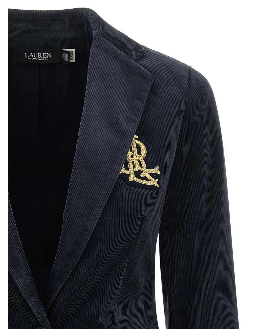 Ralph Lauren Blue Metal Wire Embroidery Blazer