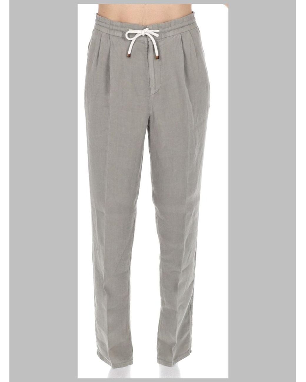 Brunello Cucinelli Gray Pantalone for men
