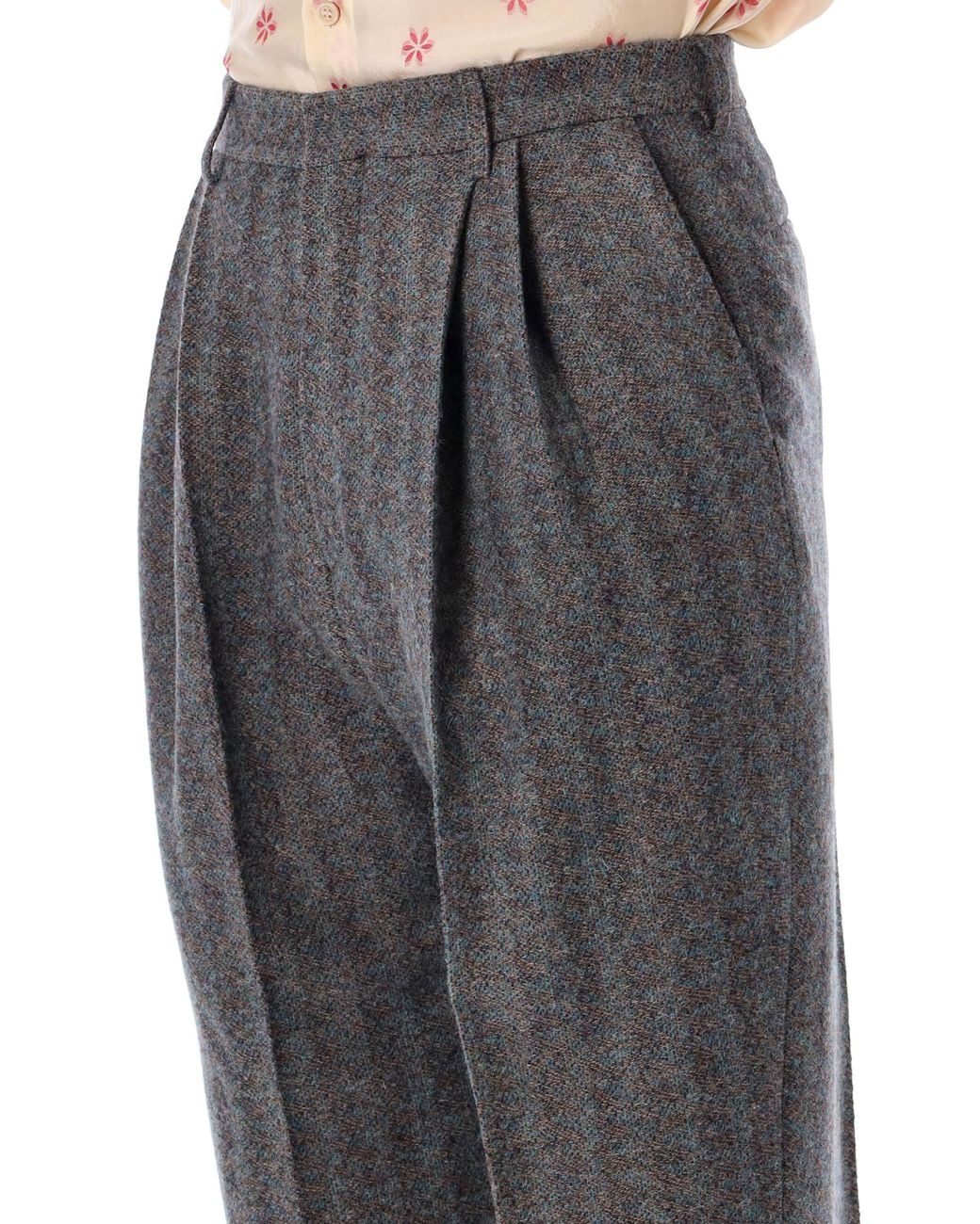 Dries Van Noten Gray Panrom Wool Trousers for men